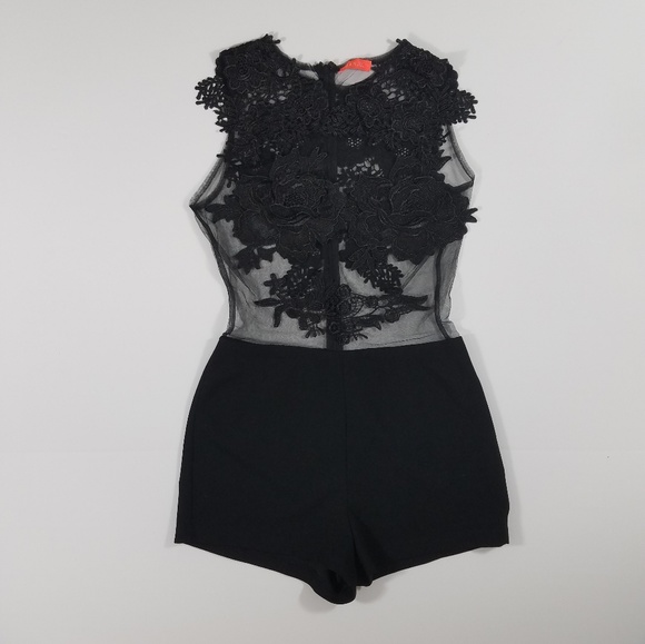 Banjul Pants - Banjul Black Lace Romper Size M